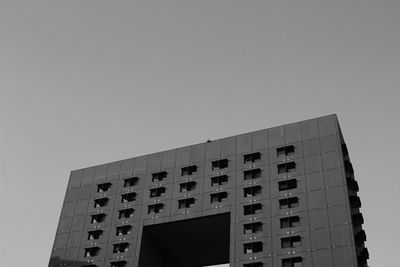 Low angle view of building against clear sky