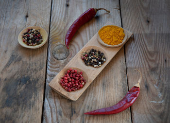 Aromatic herbal spices and red pepper for flavouring and seasoning for healthy salads and food