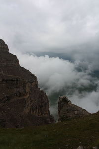 Scenic view of rocky mountains against sky