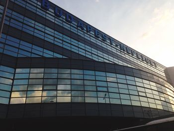 Low angle view of modern building against sky