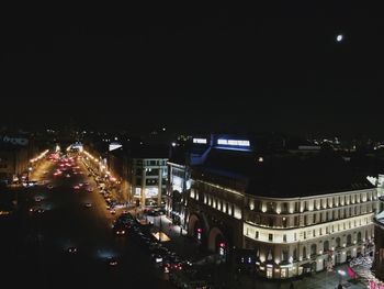 Illuminated city at night