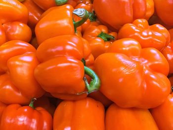 Full frame shot of bell peppers at market stall