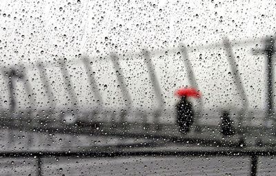 Close-up of water drops on glass