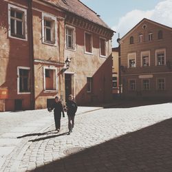 Woman walking in city