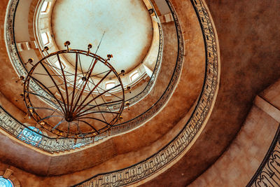 Low angle view of spiral staircase