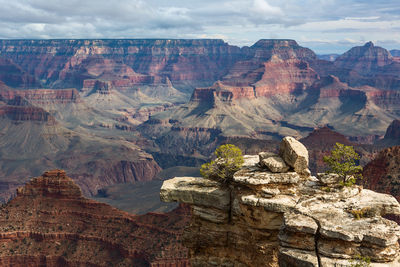 Aerial view of landscape against cloudy sky