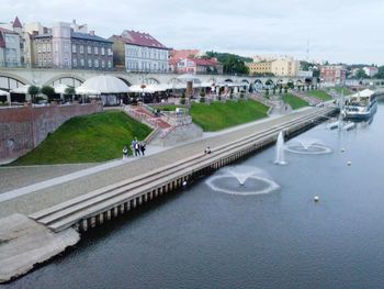 View of canal along buildings