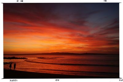 Scenic view of sea at sunset