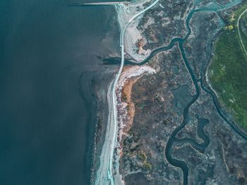 High angle view of sea shore