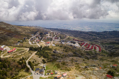 High angle view of landscape against sky
