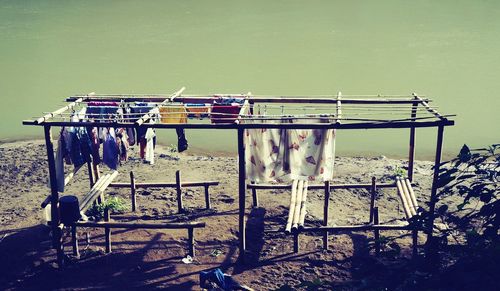 Empty benches in the dark