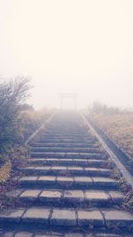 Staircase against clear sky