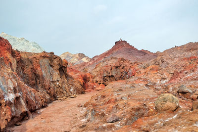 Scenic view of rocky mountains against sky