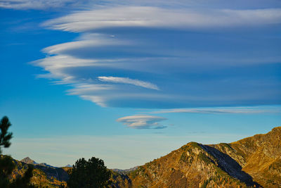 Low angle view of mountain against sky