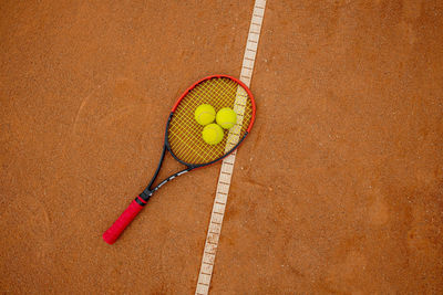 High angle view of rope on table