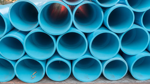 Full frame shot of blue pipes