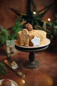 Close-up of dessert on table