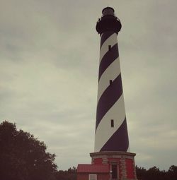 Low angle view of lighthouse against sky