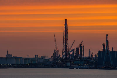 Petrochemical plant area at dawn