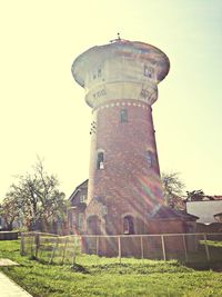 Low angle view of tower against sky