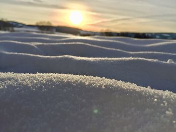 Scenic view of land during sunset