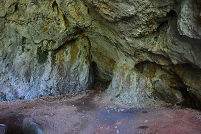 Close-up of rock formation in cave