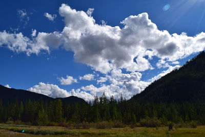 Scenic view of mountains against sky