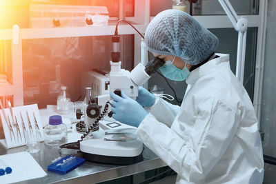 Female scientist working in laboratory