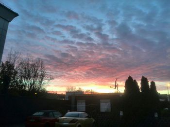 Scenic view of cloudy sky at sunset