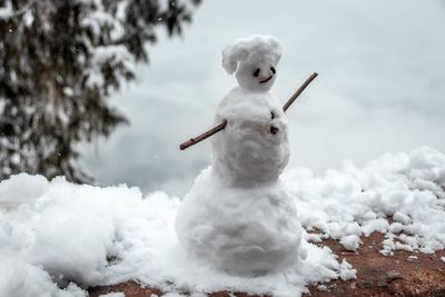 Close-up of ice on snow covered land