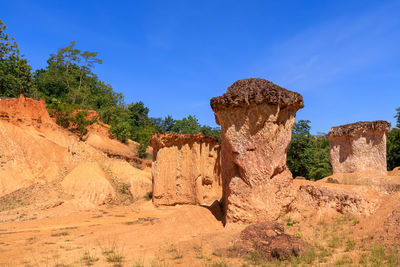 Rock formations against sky