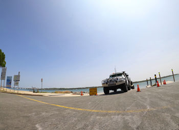 View of airport runway against sky