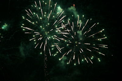 Firework display at night