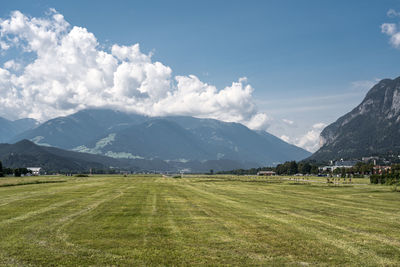 Scenic view of field against sky