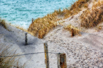 High angle view of sea shore