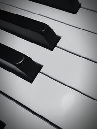 Low angle view of piano keys