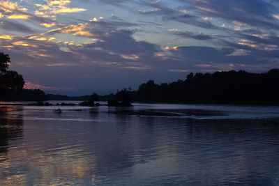 View of lake at sunset