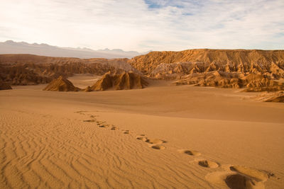 Scenic view of desert against sky