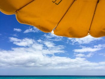 Low angle view of sea against sky