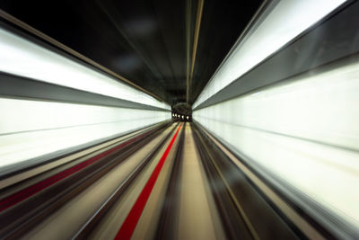 Blurred motion of subway train