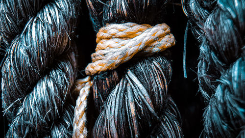 Full frame shot of tied up rope