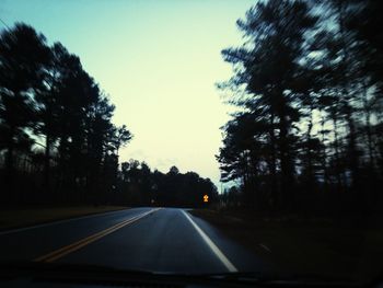 Road passing through forest