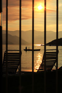 Scenic view of sea at sunset