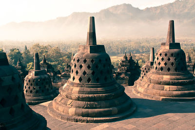 Panoramic view of temple against sky