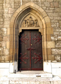 Close-up of closed door