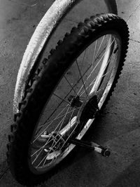 High angle view of bicycle on street