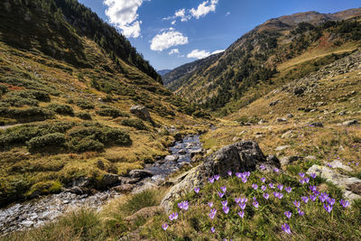 Scenic view of mountains against sky