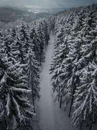 Snow covered landscape against sky