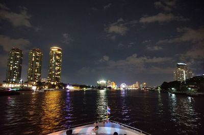 Illuminated city at night