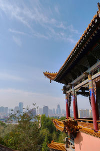 Low angle view of buildings against sky